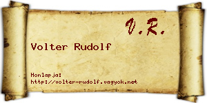 Volter Rudolf névjegykártya